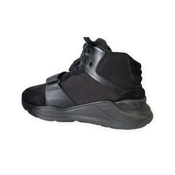 Authentic Burberry Black Fabric And Suede Regis High Top Sneakers Size 41(8.5) - Picture 6 of 11